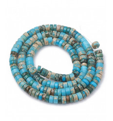 4mm - jaspe impérial teinté - Chapelet Heishi en pierre