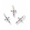 Pendentif croix + zircon multicolore