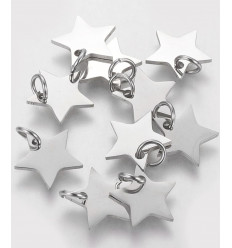 Pendentif grosse étoile en inox (1pc)