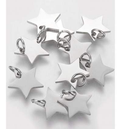 Pendentif grosse étoile en inox (1pc)