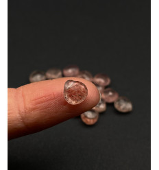 Quartz rose à facettes - Goutte