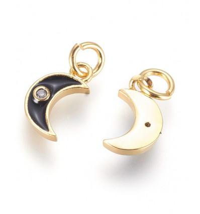 Pendentif mini lune émaillée