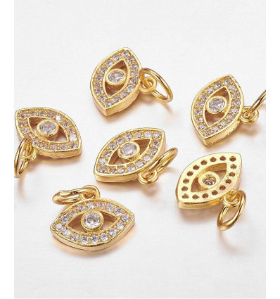 Pendentif oeil en zircon blanc