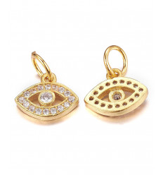 Pendentif oeil en zircon blanc