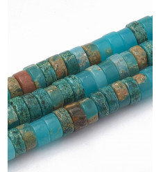 4mm - jaspe impérial teinté - Chapelet Heishi en pierre