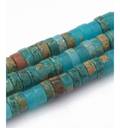 4mm - jaspe impérial teinté - Chapelet Heishi en pierre