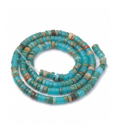 4mm - jaspe impérial teinté - Chapelet Heishi en pierre