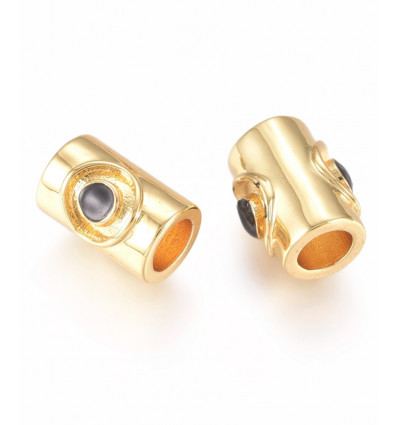 9.5x6.5mm - Perle tube avec rond émaillé