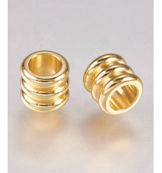 5x4.5mm - Perle tube triple en acier