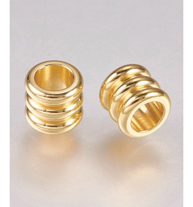 5x4.5mm - Perle tube triple en acier