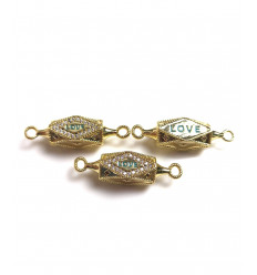 Pendentif LOCKET "LOVE" biseauté avec 2 attaches