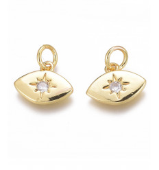Pendentif oeil lisse avec étoile en zircon