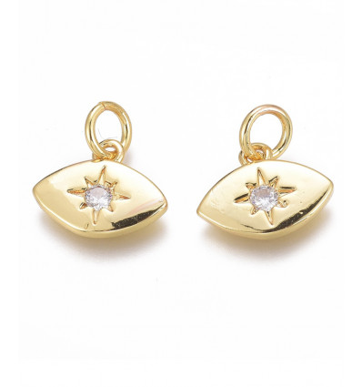 Pendentif oeil lisse avec étoile en zircon