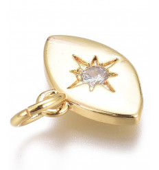 Pendentif oeil lisse avec étoile en zircon