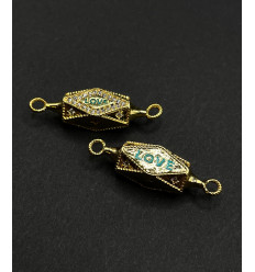 Pendentif LOCKET "LOVE" biseauté avec 2 attaches