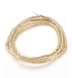 2mm - hématite synthétique dorée - Chapelet pierre