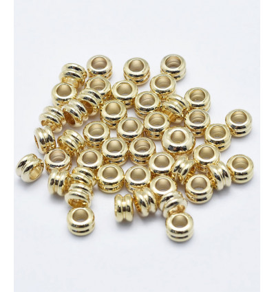 4mm - intercalaires double heishi dorées à l'or fin 18k (10pcs)