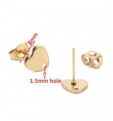 Supports boucles d'oreilles petits coeurs (2pcs)