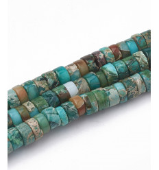 4mm - Chapelet Heishi en pierre jaspe impérial synthétiques