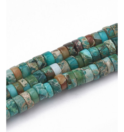 4mm - Chapelet Heishi en pierre jaspe impérial synthétiques