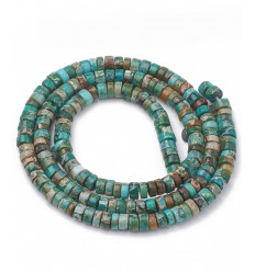 4mm - Chapelet Heishi en pierre jaspe impérial synthétiques