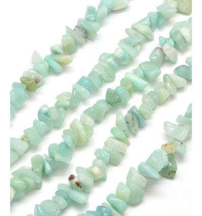 Chapelet pierre chips - amazonite