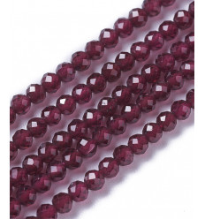 2mm - Chapelet pierre facette - grenat