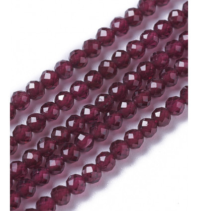 2mm - Chapelet pierre facette - grenat