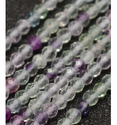 2mm - Chapelet pierre facette - fluorite