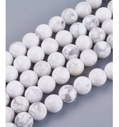 8mm - Chapelet pierre - Howlite blanche
