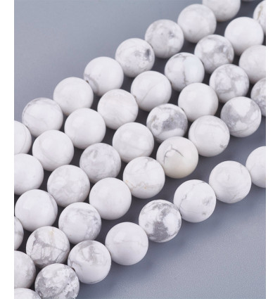 8mm - Chapelet pierre - Howlite blanche