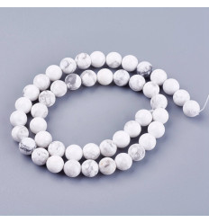 8mm - Chapelet pierre - Howlite blanche