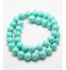 8mm - Chapelet pierre - Howlite turquoise