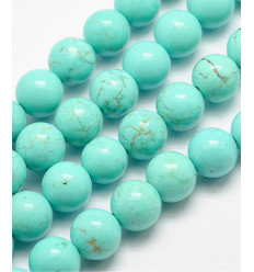 8mm - Chapelet pierre - Howlite turquoise