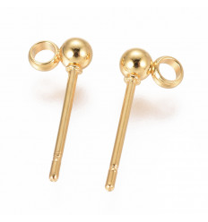 clou d'oreille avec boule en acier