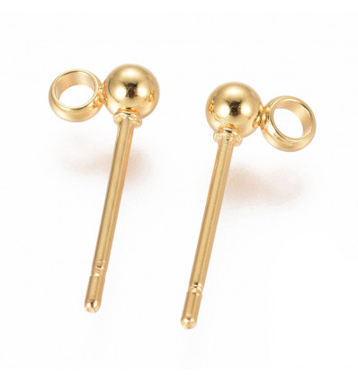 clou d'oreille avec boule en acier