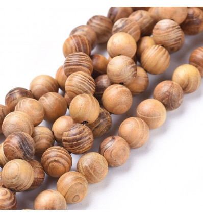 4mm - Chapelet de perles en bois de hêtre