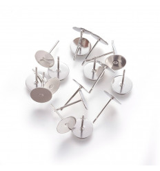 clou d'oreille avec plateau en acier