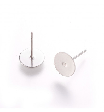 clou d'oreille avec plateau en acier