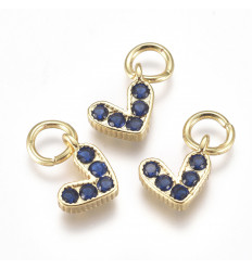 Mini pendentif coeur en zircon noir