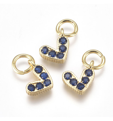 Mini pendentif coeur en zircon noir