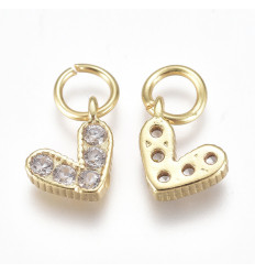 Mini pendentif coeur en zircon bleu