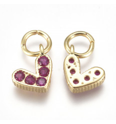 Mini pendentif coeur en zircon vert