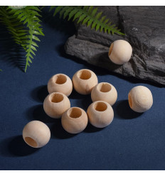 20mm - Perles en bois à gros trou