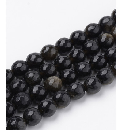 6mm - obsidienne dorée - Chapelet pierre