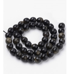 6mm - obsidienne dorée - Chapelet pierre