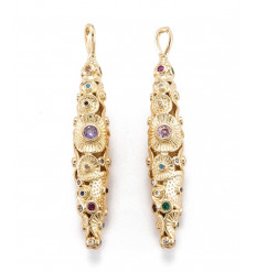 Pendentif allongé avec zircons incrustés