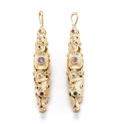 Pendentif allongé avec zircons incrustés
