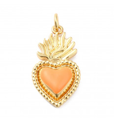 Pendentif coeur ex-voto avec émaillage