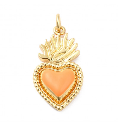 Pendentif coeur ex-voto avec émaillage